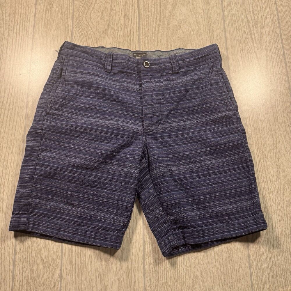 J Crew Stanton Striped Chino Shorts Men’s 31x9 Blue Textured Preppy Resort VGC